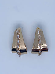 Gold Triangle Hoops with CZs