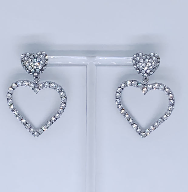 Crystal CZ Heart Earrings