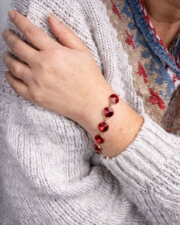 Rhinestone Elegance Bracelet in Red