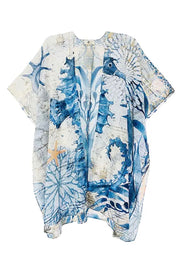 Blue Seahorse SILK BLEND Kimono