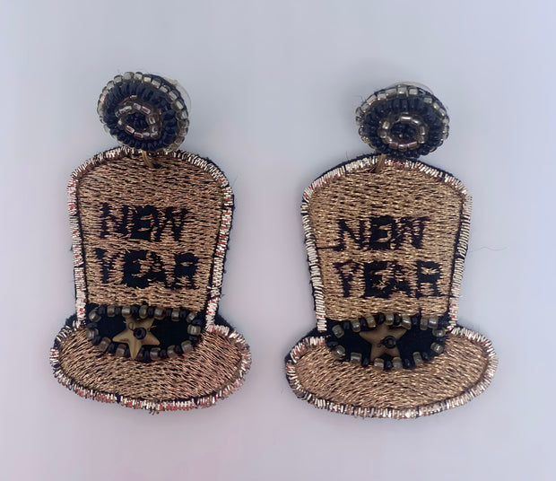 New Year Earrings in Gold