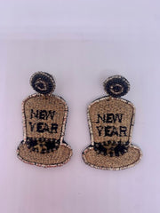 New Year Earrings in Gold