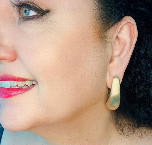 Brushed Gold Drop Earrings