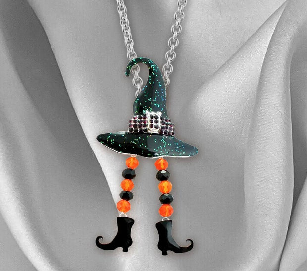 Dangle Leg Witch Hat Pin/Pendant