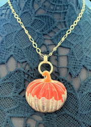 Gold Tipped Pumpkin Pin/Pendant