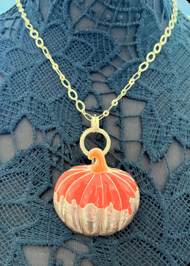 Gold Tipped Pumpkin Pin/Pendant