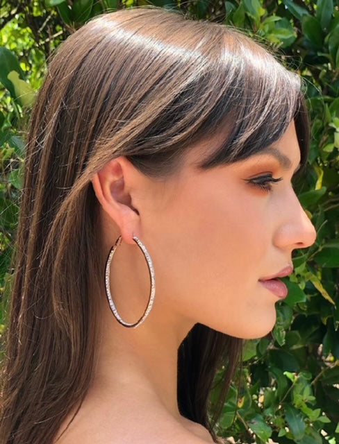 Inside Out Crystal Hoop Earrings