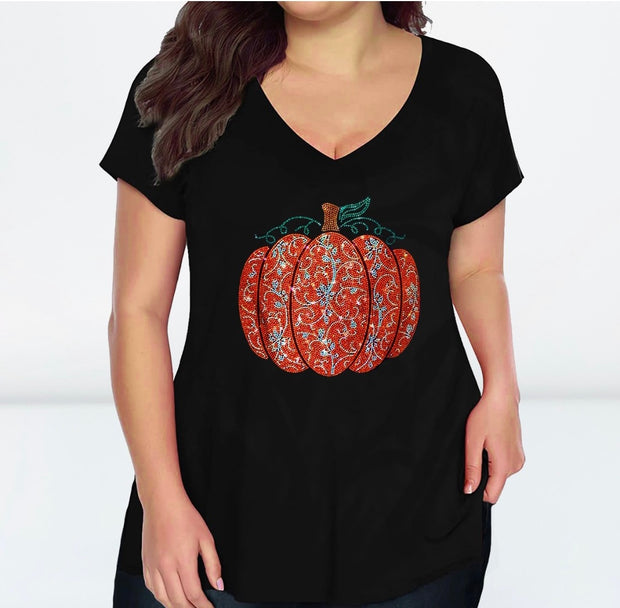 Rhinestone Pumpkin - Signature Holiday Tee