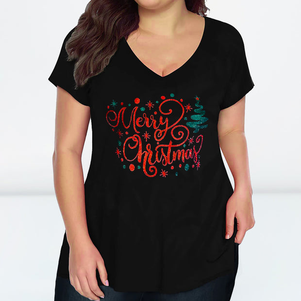 Merry Christmas Rhinestone - Signature Holiday Tee