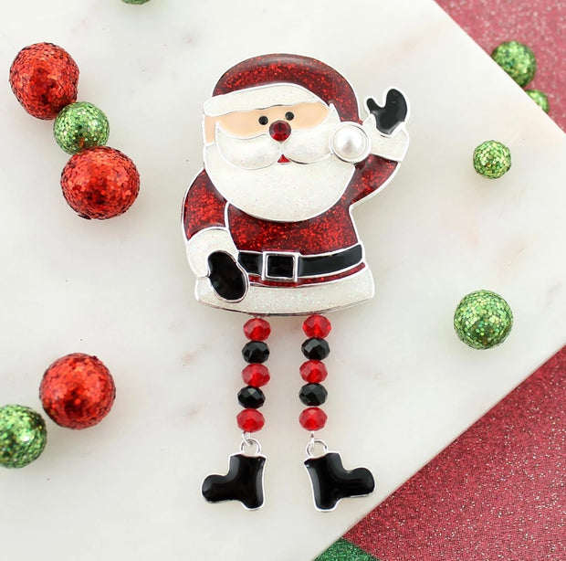 Dangle Leg Santa Pendant/Pin