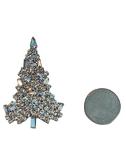 Silver and Crystal Christmas Tree Pinn