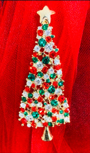 Red & Green Christmas Tree Pin