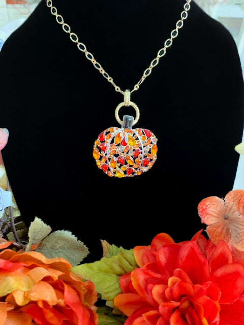 Rhinestone Pumpkin Pin/Pendant